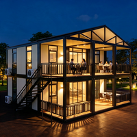 Maisons familiales de luxe modulaires préfabriquées détachables à deux étages de 20 pieds avec structure en acier isolée OEM/ODM