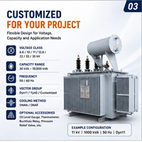 Transformator Tiga Fasa Terendam Minyak Output Stabil 10kV 0.4kV 50Hz 60Hz 1250kVA 2000kVA untuk Pasokan Daya Pusat Data