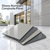 Panneau composite en aluminium brillant de couleur champagne, revêtu de FEVE, 4 mm, pour façades architecturales