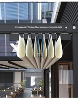 Pergola en PVC avec auvent rétractable en alliage d'aluminium, télécommandée, pour restaurant extérieur, cour, villa, protection solaire