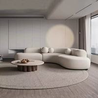 Nordisches Luxus-Sofa im Modernen, Schlichten Design für Wohnzimmer, Samtbezug mit Geschwungener Form, Schönheitssalon-Möbel für Einkaufszentren