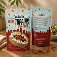 Kemasan Daging Vegan Bacon Bits, Kantong Berdiri, Tas Penghalang Tahan Lama Untuk Aplikasi Pengolahan Protein, Pesan Minimal 1 Buah