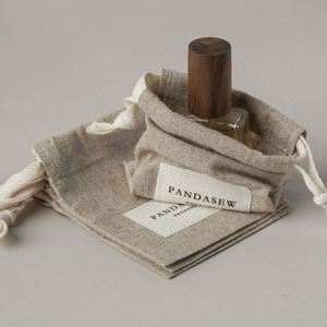 Minimalist Style <b>Recyclable</b> Drawstring Herringbone Pattern Ornaments <b>Bag</b> Cotton Linen Dust Drawstring <b>Bag</b> - Product Image 6