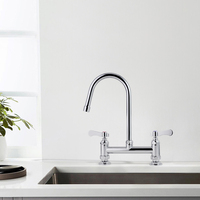Design élégant Noyau de valve en céramique à double poignée Robinet de cuisine universel en acier inoxydable 304 Robinet à dessin élégant Robinets de lavabo