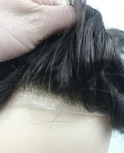 Натуральная линия волос темно-коричневая супер тонкая кожа полиуретановые системы индийские человеческие волосы части с v-образным узлом