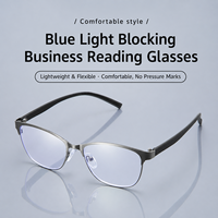 Gafas de Lectura Portátiles con Clip para el Cuello, Metálicas, con Protección Anti Luz Azul, Unisex, Cómodas, para Presbicia, con Montura Plegable