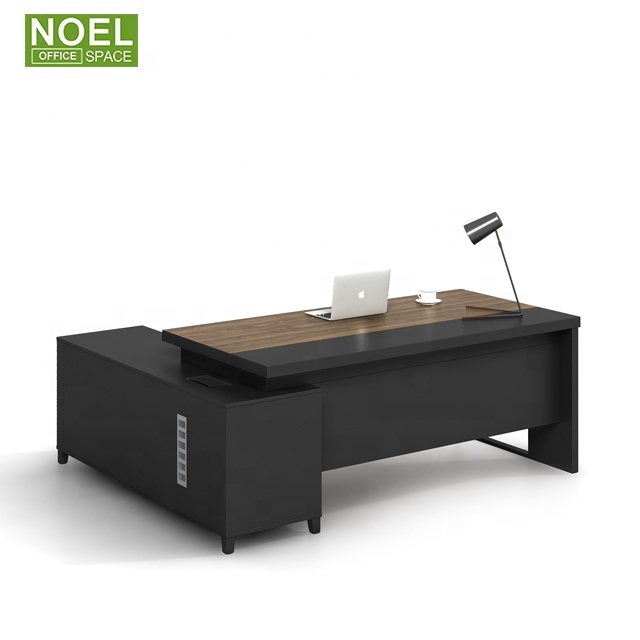 Moderne mdf peinture en forme de l patron pdg bureau exécutif table de bureau en bois pour mobilier de bureau