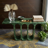 Table console en marbre naturel de luxe, forme arquée, meubles pour entrée, couloir, salon, bureau, design 80 pouces