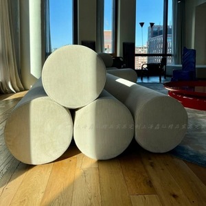 Sofá Curvo Semicircular con Relleno de Espuma y Tapizado en Tela para Sala de Estar - Product Image 3