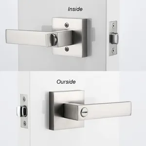 Sicurezza interna privacy leve della maniglia della porta del bagno manopole rifinite in nichel satinato lockset letto/bagno serratura resistente