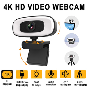 Mini Cámara Web 4K USB con Sensor CMOS de 8 Megapíxeles, Full HD 1080P 2K, Micrófono y Trípode para Computadoras Portátiles, Transmisión en Vivo y <span class=keywords><strong>Trabajo</strong></span> - Product Image 6