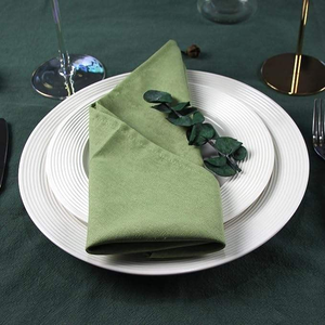 Serviettes <span class=keywords><strong>de</strong></span> <span class=keywords><strong>table</strong></span> carrées sur mesure vert sauge 100% coton faites à la main modernes teintes unies lavables en machine résistantes à la décoloration réutilisables pour usage domestique - Product Image 2