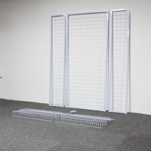 Display <b>Rack</b> Metal Wire Mesh Vertical Freestanding Powder Coated Light <b>Weight</b> Product Display Industrial Style - Product Image 3