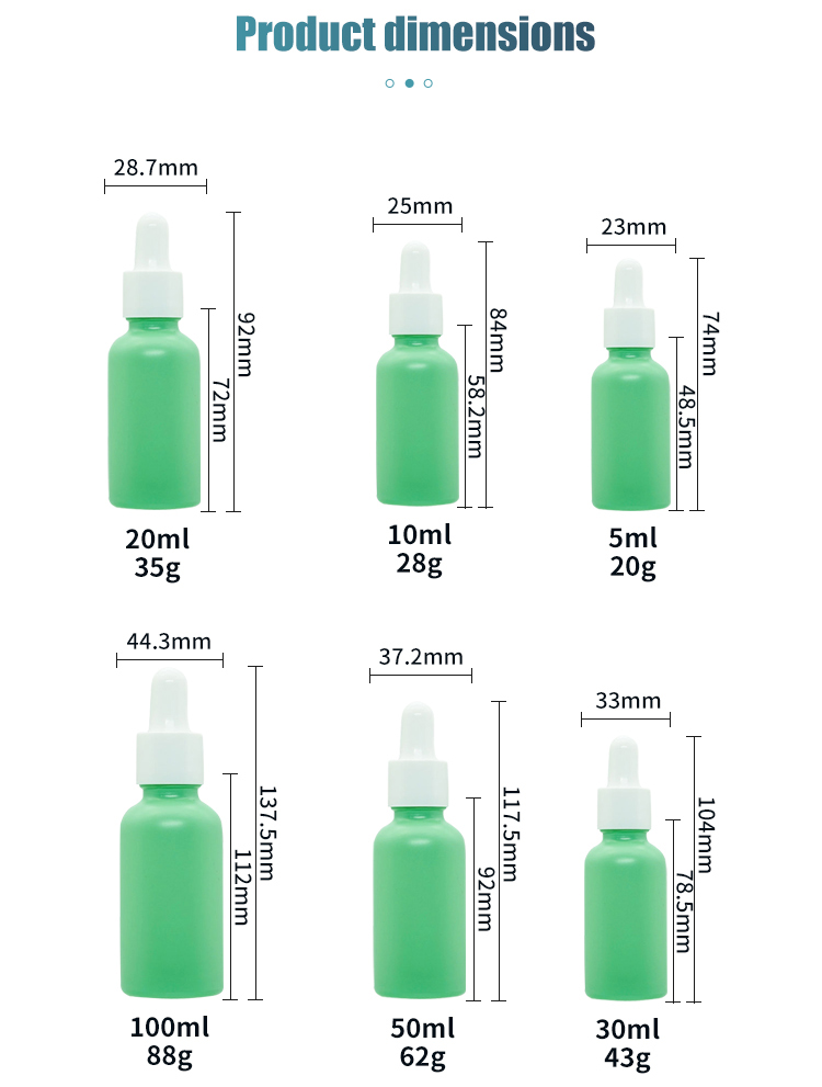 Frosted Cosmetic Essential Oil Dropper Bottles With Pipette 30ml