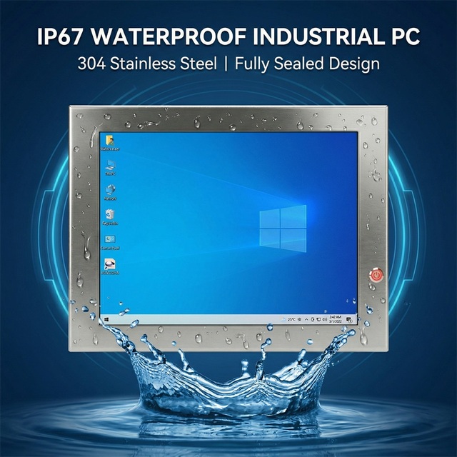 Full IP67 Stainless Steel 12 Inch 5 Wires Resistive Industrial Touch Panel Pc