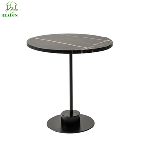 Design Moderne en métal Noir de luxe <span class=keywords><strong>pieds</strong></span> En Acier Noir Rond De Luxe En Marbre <span class=keywords><strong>Table</strong></span> Basse - Product Image 1