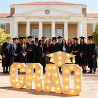 Enseignes lumineuses à LED personnalisées sur le thème de la remise de diplôme, numéros lumineux pour les événements de remise de diplômes universitaires