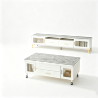 Table basse convertible multifonctionnelle moderne avec plateau relevable 2-en-1, table à manger réglable, table à thé pliable et mobile pour le salon