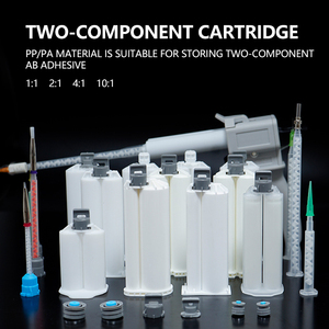 <span class=keywords><strong>Cartouche</strong></span> de colle époxy vide 24 ml 1:1 à double seringue, tube de distribution de colle AB en plastique avec piston manuel et capuchon refermable - Product Image 6