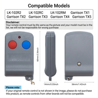 Control Remoto para Puerta de Garaje Garrison TX1 TX2 TX3 TX4 TX5 LK-102R2 LK-102RC LK-102RM, Transmisor Manual de 300-400MHz