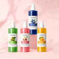 Gel Douche Exfoliant Corps Série Fruits, Vente Flash, Extraits Naturels de Fruits Bio, Nourrissant, Contrôle du Sébum, Hydratant, Adoucissant