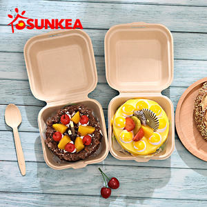 Boîte carrée compostable et biodégradable haut de gamme en pulpe de bagasse de qualité alimentaire, portable, pour gâteaux, burgers, pains, churros et sushis à emporter - Product Image 3