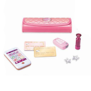 Bolso de Juguete para Niñas con Accesorios de Belleza, Teléfono Inteligente Musical, Llave de Coche, Bolso Acolchado para Juego de Roles con Joyas y Tarjetas de Crédito - Product Image 1