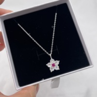 Collier intelligent NFC en métal zircon finition premium GSC-WNJ-Flower, logo personnalisé, bijoux NFC, chaîne en argent 925, fait main, 1024 bits