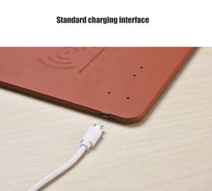 <span class=keywords><strong>2022</strong></span> grand tapis de souris en cuir PU avec chargeur sans fil en stock tapis de souris vierge - Product Image 3