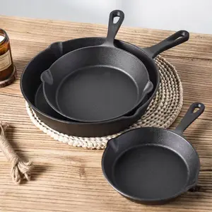 Explosive Models Cast Iron Round Skillet Multifunction Non-stick Pot