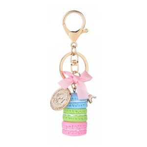 Porte-clés Macaron pour Femme, Breloque de Sac, Anneau de Clés de Voiture, Bijou Tendance et Mignon, Motif Pâtisseries Françaises, Cadeau de Mariage et de Fête - Product Image 6