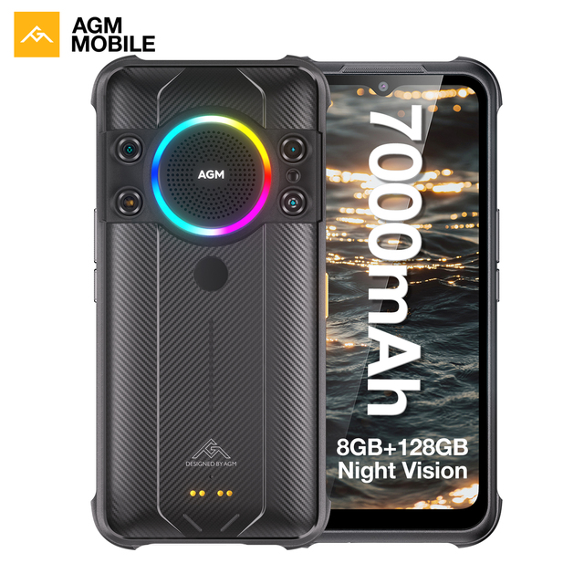 RTS AGM H5 Pro 20MP Night Vision 6GB+128GB Huge 7000mAh Battery Android 12 4g Smart Rugged Phone