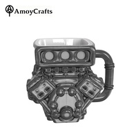 Mug à café en céramique en forme de bloc moteur V8 3D, tasse à boire sur le thème automobile mécanique pour la décoration intérieure de la grotte des hommes, du bar ou de la maison