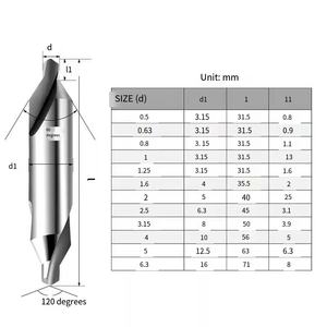 高速钢螺旋槽中心钻头尺寸<span class=keywords><strong>2</strong></span>.5 3 4 5 6*100/150 - Product Image 2