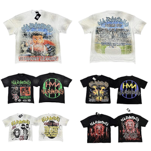 T-shirt Homme en Coton Lourd Personnalisé, Style Vintage Streetwear, Coupe Oversize, Imprimé Diamant, Vente en Gros de Haute Qualité - Product Image 1