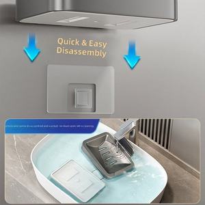 Jabonera Magnética <span class=keywords><strong>de</strong></span> Aleación <span class=keywords><strong>de</strong></span> Aluminio Color Gris Acero, Sin Perforaciones, Soporte <span class=keywords><strong>de</strong></span> Pared para Drenaje y Almacenamiento <span class=keywords><strong>de</strong></span> <span class=keywords><strong>Jabón</strong></span> en el Baño - Product Image 2