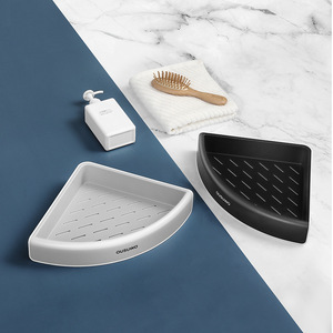 Étagère de rangement pour salle de bain Mengni, 2 niveaux, murale, sans perçage, étagère triangulaire pour douche, toilettes, produits de soins personnels - Product Image 4
