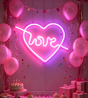 Lumière murale LED en forme de flèche de Cupidon rose, cœur d'amour, blanc chaud, décoration de la Saint-Valentin pour les fêtes, marque Yuntu, garantie 1 an