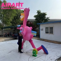 Mascotte géante d'animal gonflable de dessin animé flamant rose gonflable