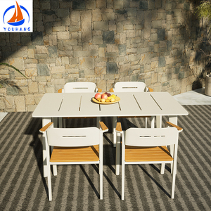 Venta caliente Mesa de jardín Sillas de patio impermeables nórdicas de alta calidad Mesa de proveedor de aluminio y cuatro sillas de jardín - Product Image 6