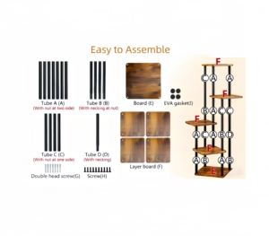 Support de plantes d'angle à 5 niveaux, en bois et métal, écologique, pour l'intérieur/l'extérieur, étagères à fleurs, gain de place, décoration de balcon, <span class=keywords><strong>pot</strong></span> de plantes - Product Image 6