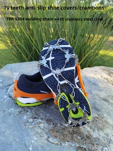 Vente en gros de crampons de ski à 19 griffes, meilleurs crampons de glace à chaîne antidérapants pour chaussures, pointes de randonnée en acier inoxydable - Product Image 3