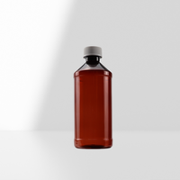 Bouteille de sirop pour tousser 500ml en plastique PET vide ambré Wockhardt étiquettes de bouteille de sirop contre la toux 250ml 16oz