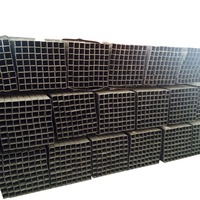 Tubes en acier, tubes rectangulaires en acier, noir, tuyau ms