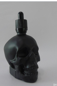 30ml Cobalt Blue <strong>Skull</strong> <strong>Glass</strong> <strong>Bottle</strong> with Screw Cap Dropper Hot Stamped Surface for Essential Oils &amp; Skin Care Serum Packaging - Product Image 5