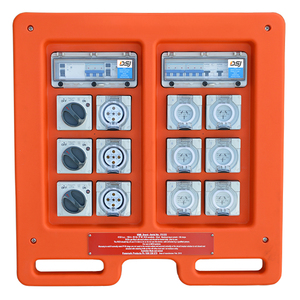 Boîtier <span class=keywords><strong>de</strong></span> distribution portable AS IP67, <span class=keywords><strong>prise</strong></span> en cascade commutée 5 broches CEE et disjoncteur 3 pôles 10kA, distribution d'alimentation multifonctionnelle - Product Image 1