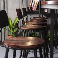 Table et chaise de bar modernes et simples en fer à pieds hauts pour restaurant et mobilier de bar