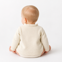 Cardigan en tricot pour bébé avec logo personnalisé, broderie lapin, ouverture sur le devant, mélange de viscose, simple couche, printemps-automne