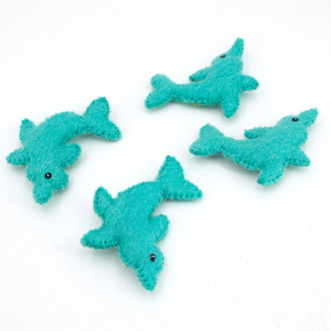 Mini Pez Azul de Fieltro de Lana, Animal Marino Turquesa Hecho a Mano, Juguete Educativo para Niños, Comercio Justo, Hecho a Mano, DIY - Product Image 5
