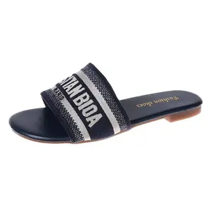 Luxury Women Shoes Flat Sandals Shoe Top Quality Designer Slipper Slides Women Ladies Brands Logo Slippers Slides For Women